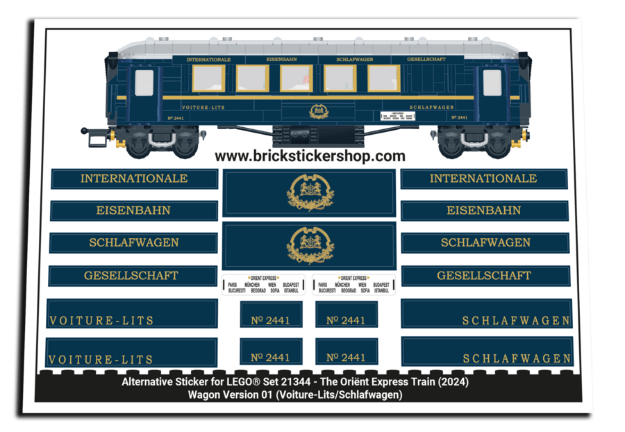 Alternative Sticker for Set 21344 - The Orient Express Train (Version 1)