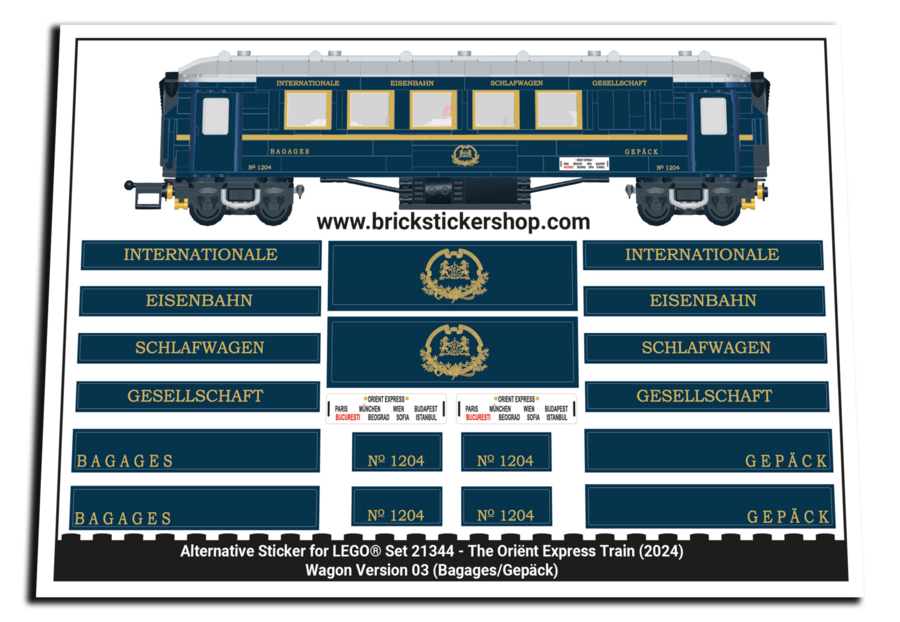 Alternative Sticker for Set 21344 - The Orient Express Train (Version 3)