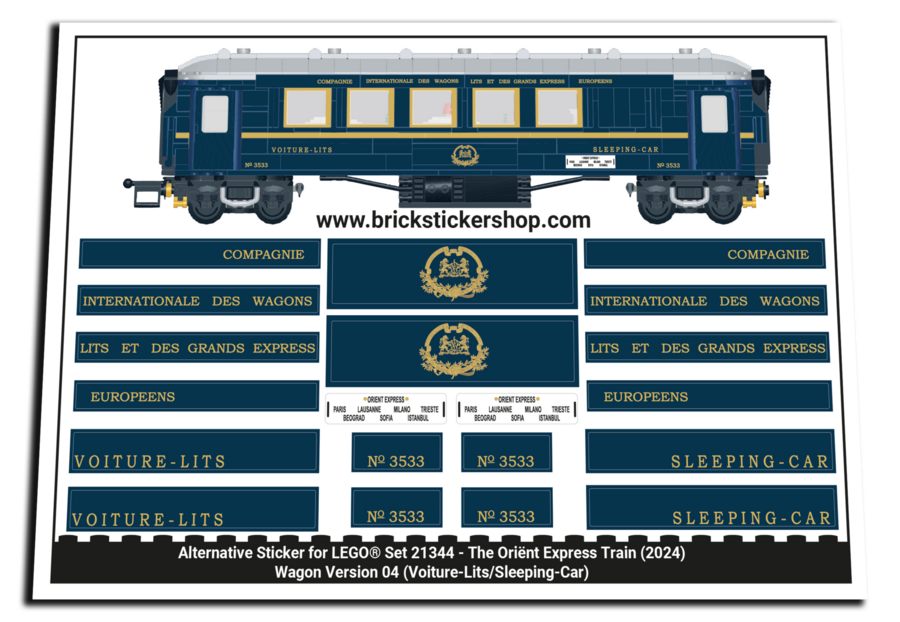 Alternatieve Sticker voor Set 21344 - The Orient Express Train (Versie 4)