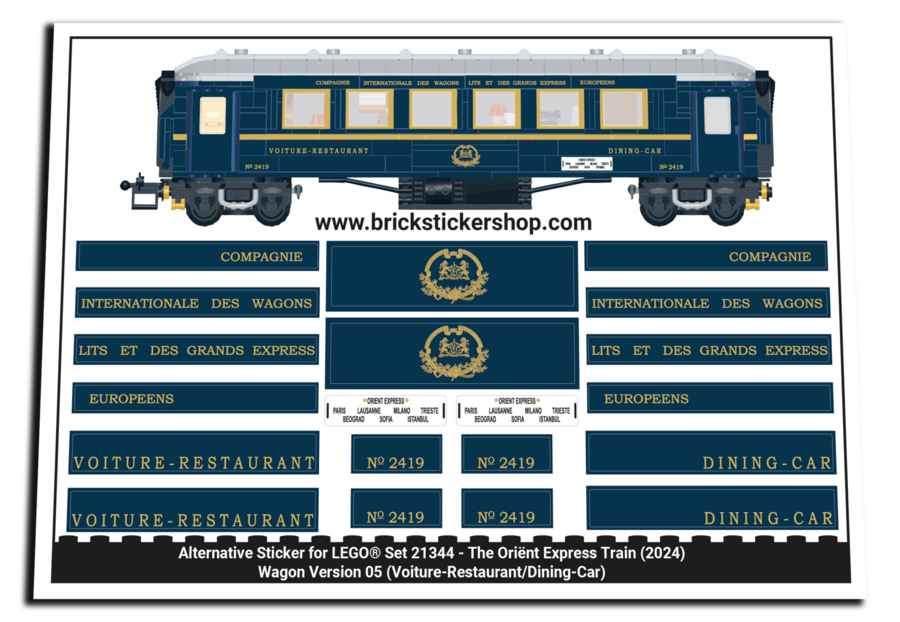 Alternative Sticker for Set 21344 - The Orient Express Train (Version 5)