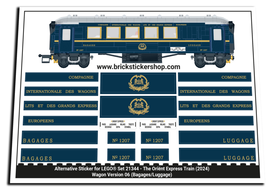 Alternatieve Sticker voor Set 21344 - The Orient Express Train (Versie 6)