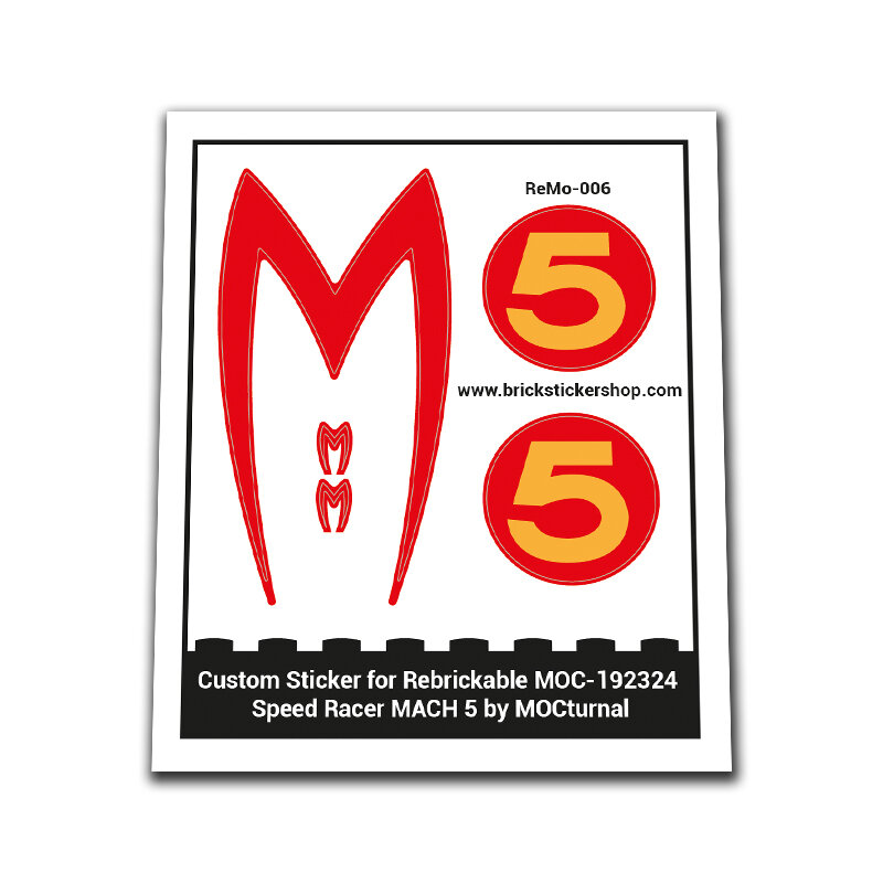 Custom Sticker for Rebrickable MOC-192324  - Speed Racer MACH 5 by MOCturnal