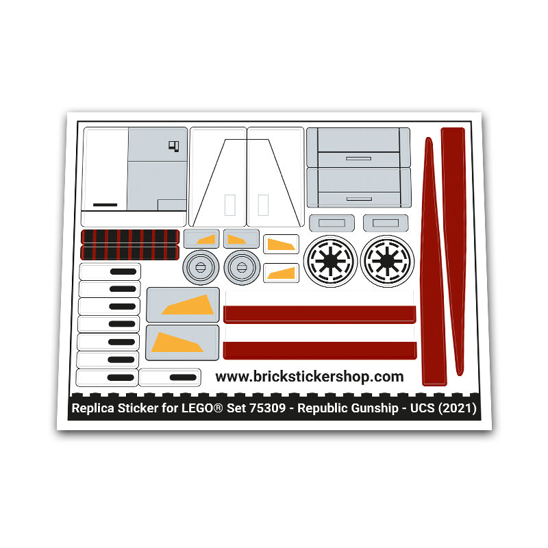 Replacement Sticker for Set 75309 - Republic Gunship - UCS