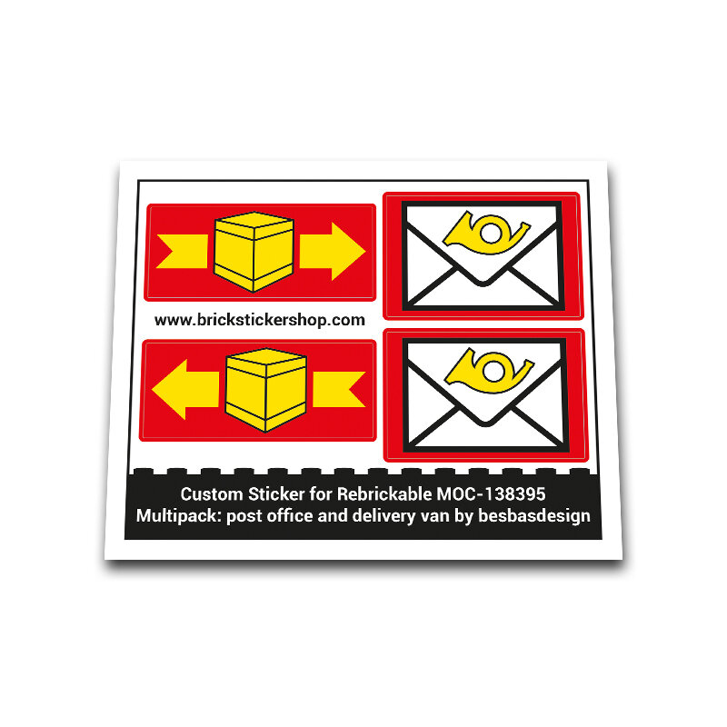 Custom Sticker for Rebrickable MOC-138395 - Multipack post office and delivery van by besbasdesign