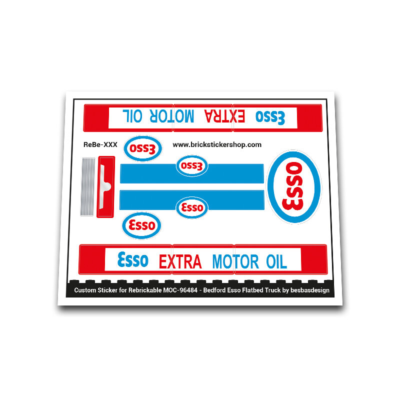 Custom Sticker for Rebrickable MOC-96484 - Bedford Esso Flatbed Truck by besbasdesign