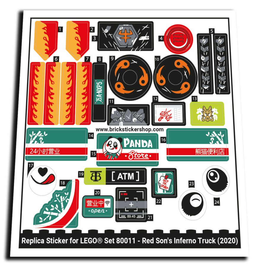 Replacement Sticker for Set 80011 - Red Son&#039;s Inferno Truck