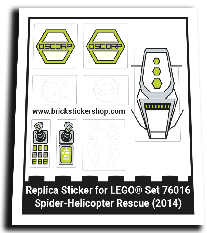 Replacement Sticker for Set 76016 - Spider-Helicopter Rescue