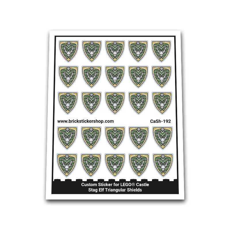 Custom Sticker - Elven Stag Triangular Shields