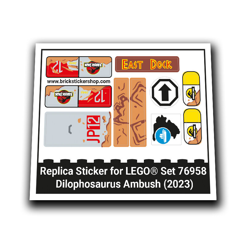 Replacement Sticker for Set 76958 - Dilophosaurus Ambush