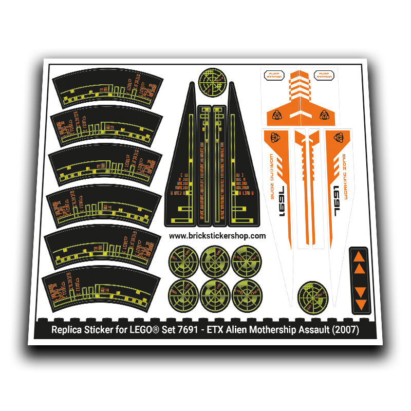 Replacement Sticker for Set 7691 - ETX Alien Mothership Assault