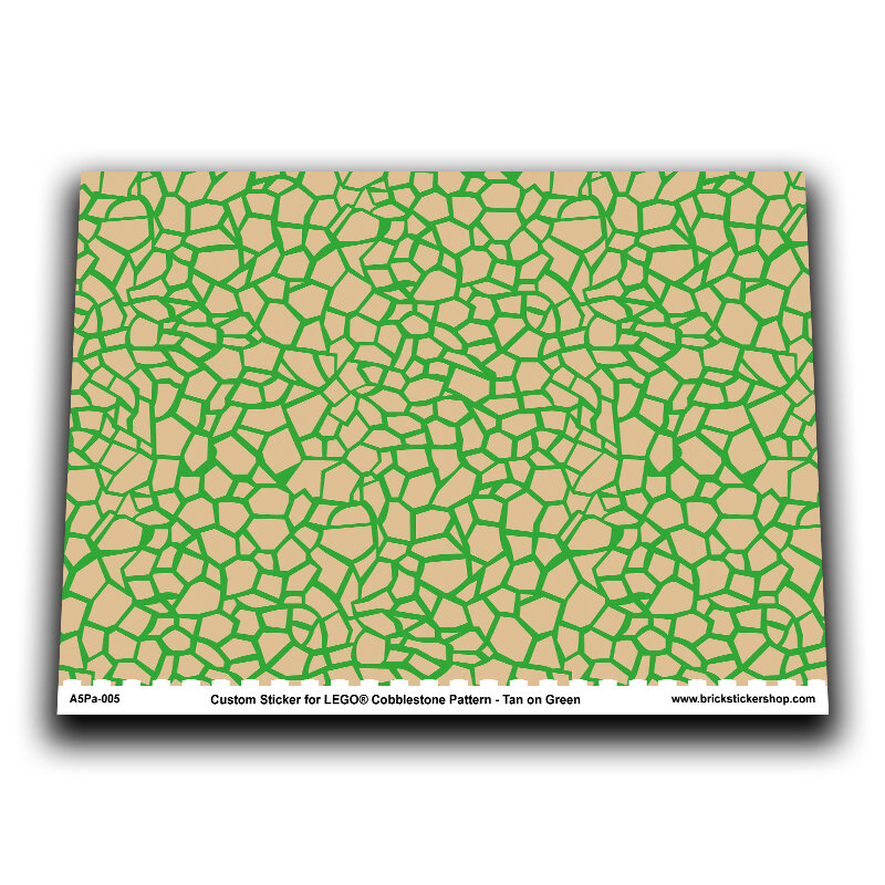 A5 sheet with Cobblestone Pattern Tan on Green