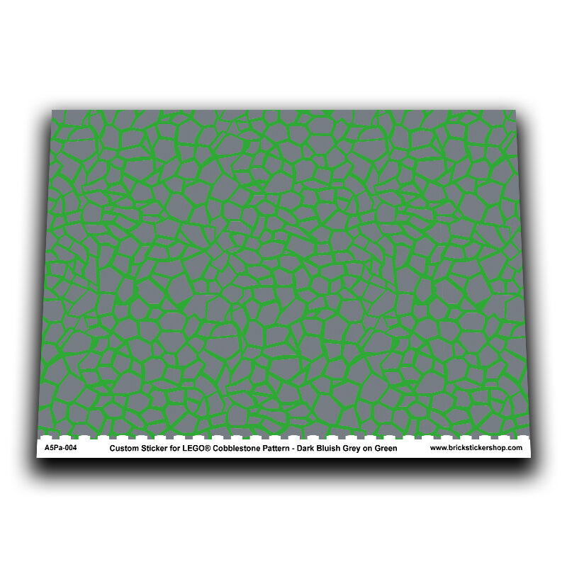 A5 sheet with Cobblestone Pattern Dark Bluish Grey on Green