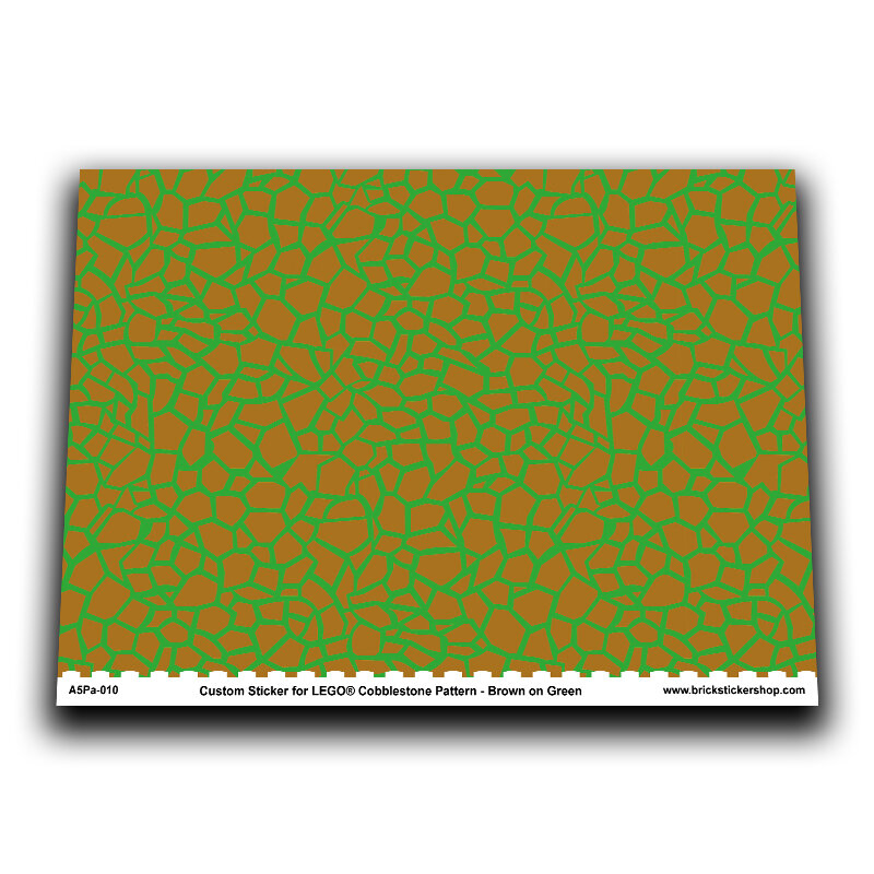 A5 sheet with Cobblestone Pattern Brown on Green