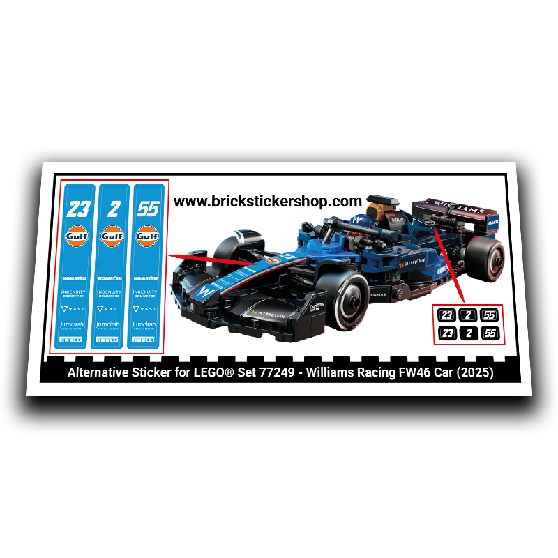 Alternative Sticker for Set 77249 - Williams Racing FW46 Car