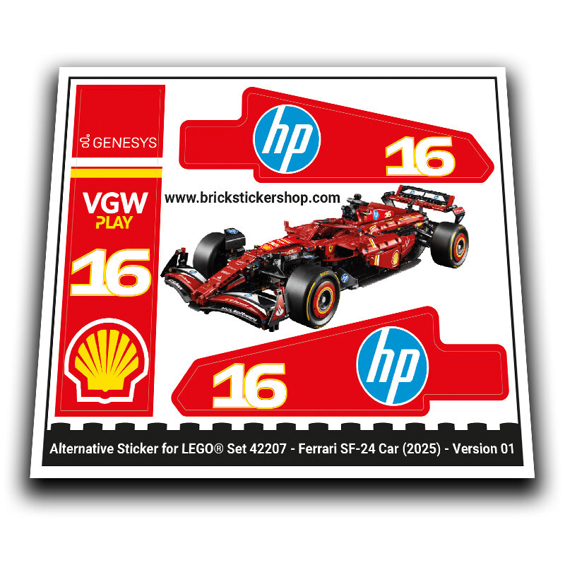 Alternative Sticker for Set 42207 - Ferrari SF-24 Car (Version 01)