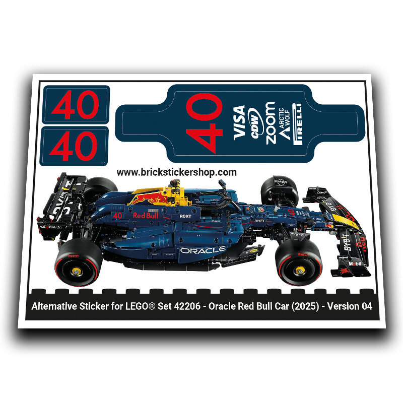 Alternative Sticker for Set 42206 - Oracle Red Bull Racing RB20 Car (Version 04)