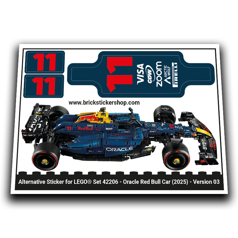 Alternative Sticker for Set 42206 - Oracle Red Bull Racing RB20 Car (Version 03)