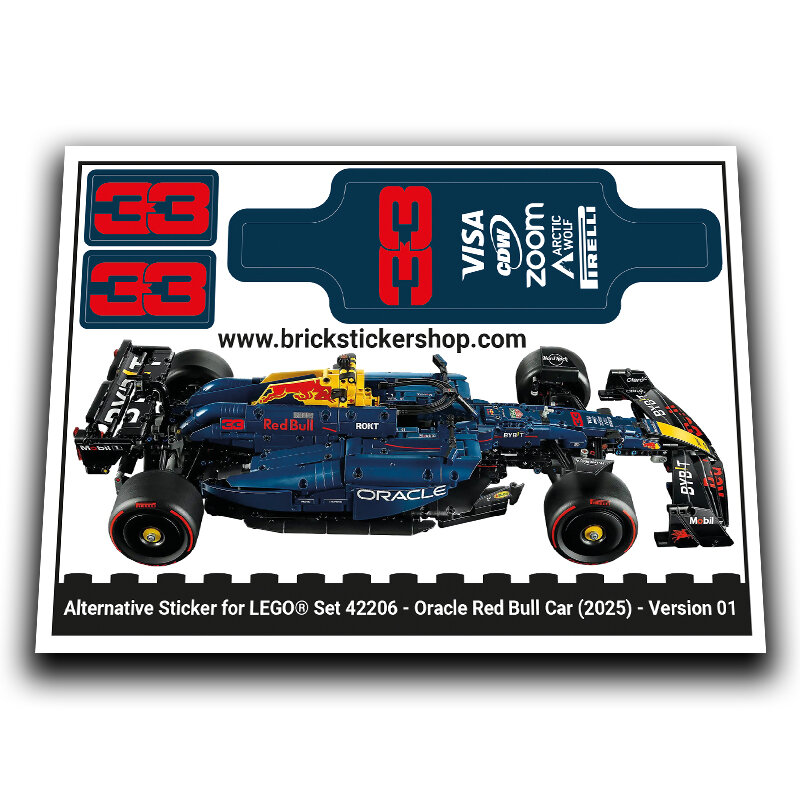 Alternative Sticker for Set 42206 - Oracle Red Bull Racing RB20 Car (Version 01)