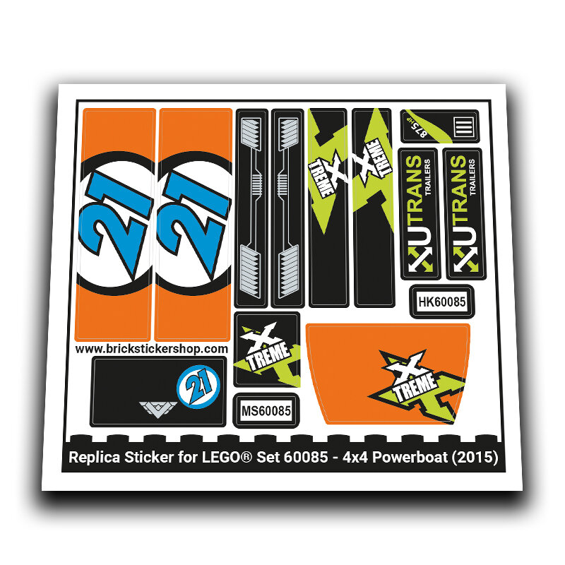 Replacement Sticker for Set 60085 - 4x4 Powerboat