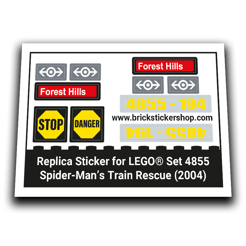 Replacement Sticker for Set 4855 - Spider-Man&#039;s Train Rescue