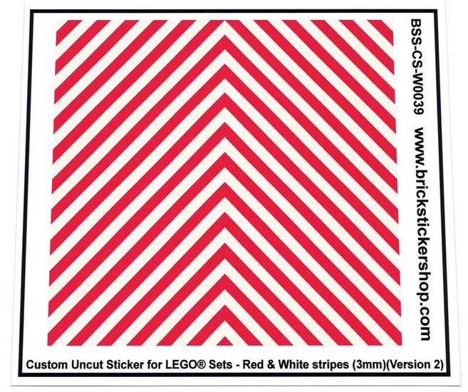 Custom Sticker - Uncut Red &amp; White Stripes (version 2, 3mm)