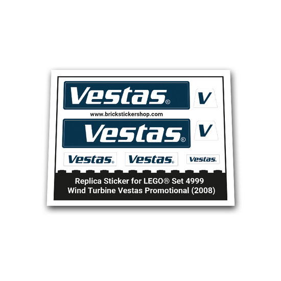 Replacement Sticker for Set 4999 - Wind Turbine Vestas Promotional