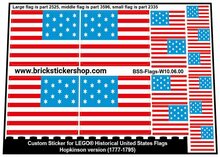 Custom Stickers for LEGO Flags - Hopkinson version (1777-1795)