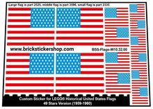 Custom Stickers for LEGO Flags - 49 Stars Version (1959-1960)