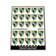 Custom Sticker - Gold Crown Triangular Shields