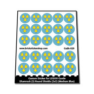 Custom Sticker - Shamrock (3) Round Shields (2x2) (Medium Blue)