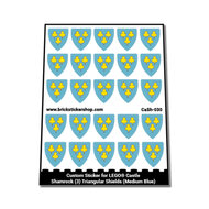 Custom Sticker - Shamrock (3) Triangular Shields (Medium Blue)