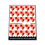 Custom Sticker - Red &amp; Tan Triangular Shields