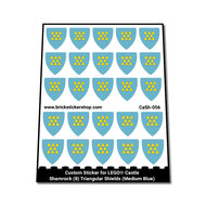 Custom Sticker - Shamrock (8) Triangular Shields (Medium Blue)