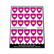 Custom Sticker - Classic Crown Triangular Shields (Purple - Light Grey)