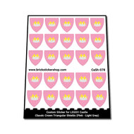 Custom Sticker - Classic Crown Triangular Shields (Pink - Light Grey)