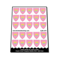 Custom Sticker - Classic Crown Triangular Shields (Pink - Dark Grey)