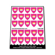 Custom Sticker - Classic Crown Triangular Shields (Dark Pink - Light Grey)