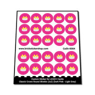 Custom Sticker - Classic Crown Round Shields (2x2) (Dark Pink - Light Grey)