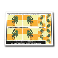 Custom Sticker - Dark Green Dragon Flags (Bright Light Yellow-Ochre)