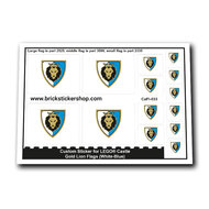 Custom Sticker - Gold Lion Flags (White-Blue)