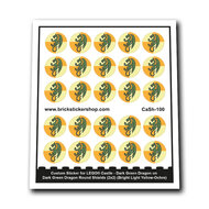 Custom Sticker - Dark Green Dragon Round Shields (2x2) (Bright Light Yellow-Ochre)