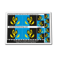 Custom Sticker - Dragon Face breathing Fire Flags (Blue)