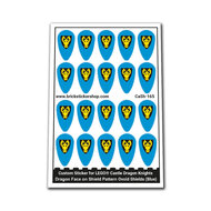 Custom Sticker - Dragon Knights Dragon Face on Shield Ovoid Shields (Blue)