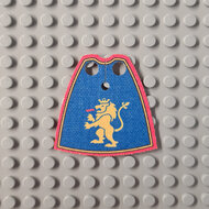 Custom Cloth - Standard Cape with Yellow Lion on Blue and Red Pattern