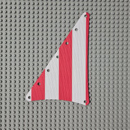 Replica Sailbb23 - Cloth Sail Triangular 14 x 22 with Red Thick Stripes Pattern