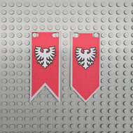 Custom Cloth - Banner with White Falcon Emblem Red &amp; Light Bluish Grey