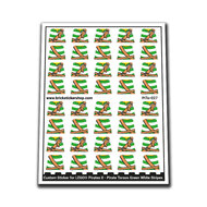 Custom Sticker - Pirates II - Pirate Torsos Green White Stripes