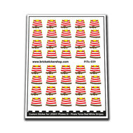 Custom Sticker - Pirates III - Pirate Torsos Red White Stripes