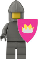 Custom Sticker - Classic Crown Triangular Shields (Dark Pink - Light Grey)