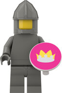 Custom Sticker - Classic Crown Round Shields (2x2) (Dark Pink - Light Grey)